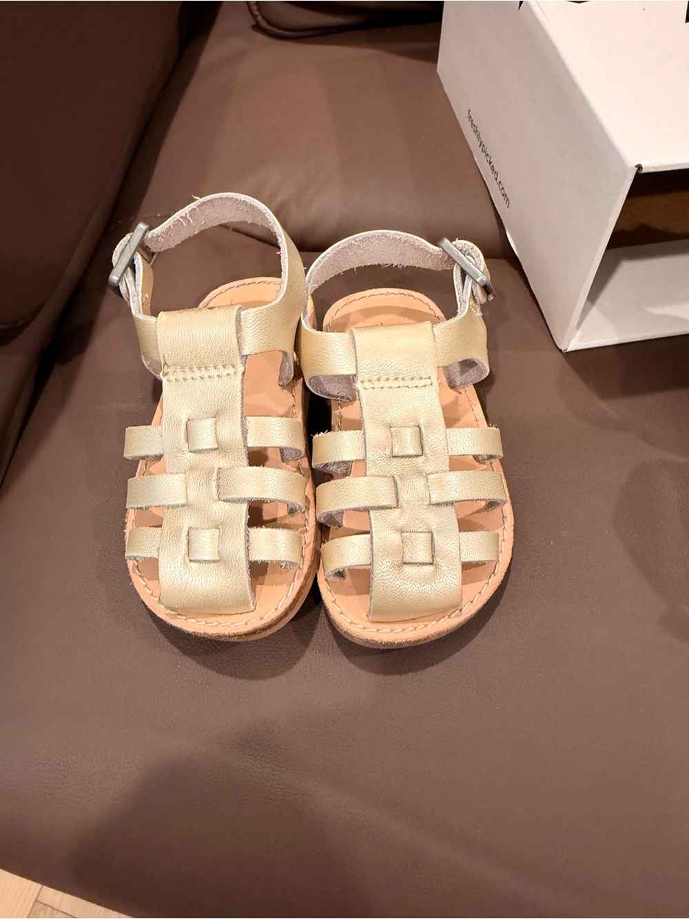 Freshly Picked Bixby Metallic Gold Leather Sandals - Classic Strappy Style
